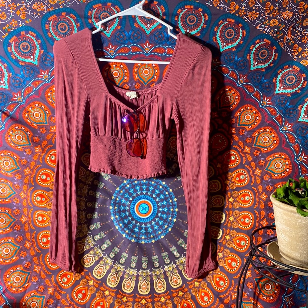 L.A Hearts Womens BoHo Pink Crop Top Small